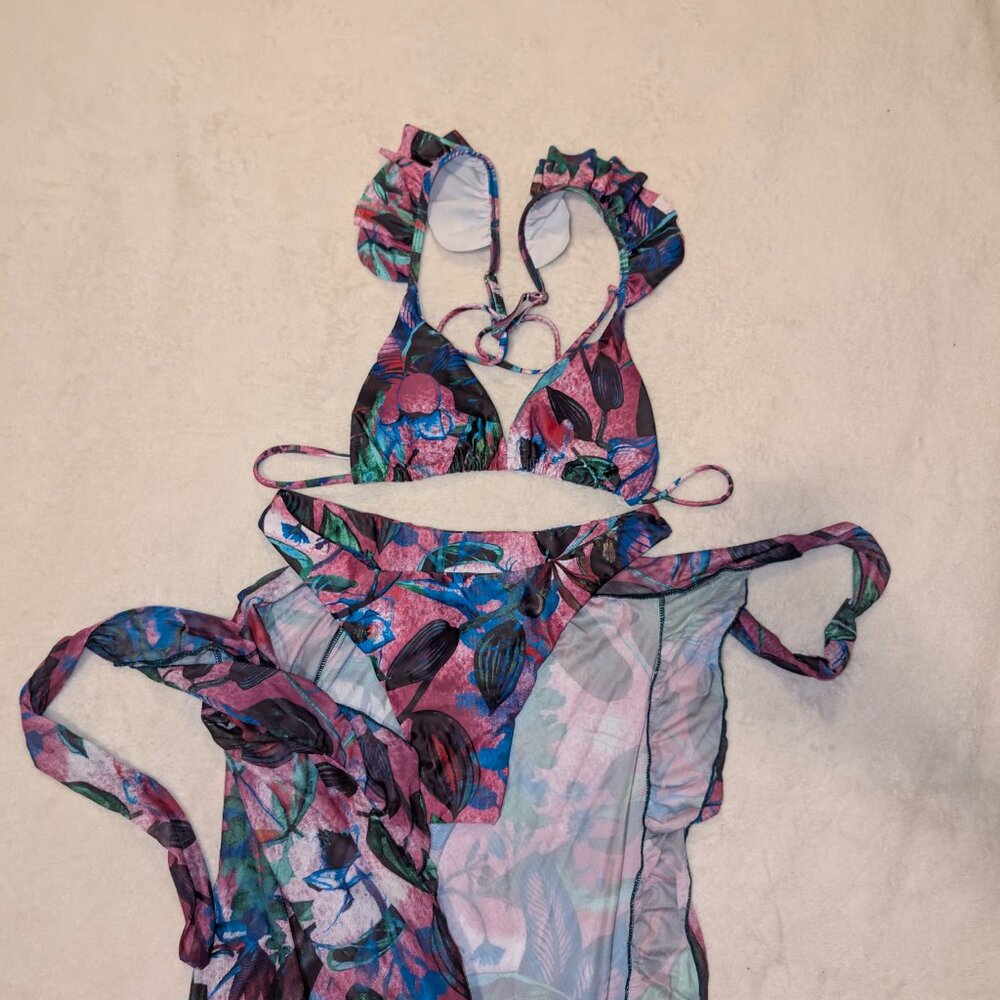 Color Splash 3-Piece Bikini Set - Picture 5 of 7